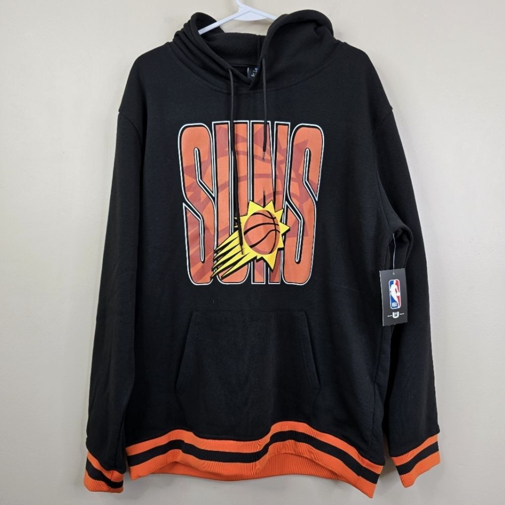 NBA NEW Phoenix Suns Long Sleeve Pullover Drawstring Rise Up Hoodie Large